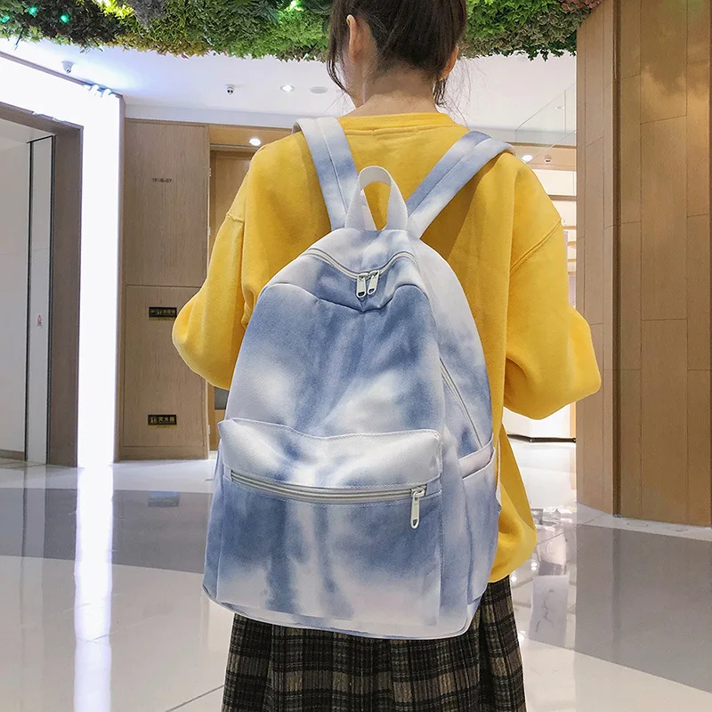 Pretty Style Girls School Backpack High Quality Durable Canvas Women Travel Backpack Fashion Gradient School Bag for Teenager