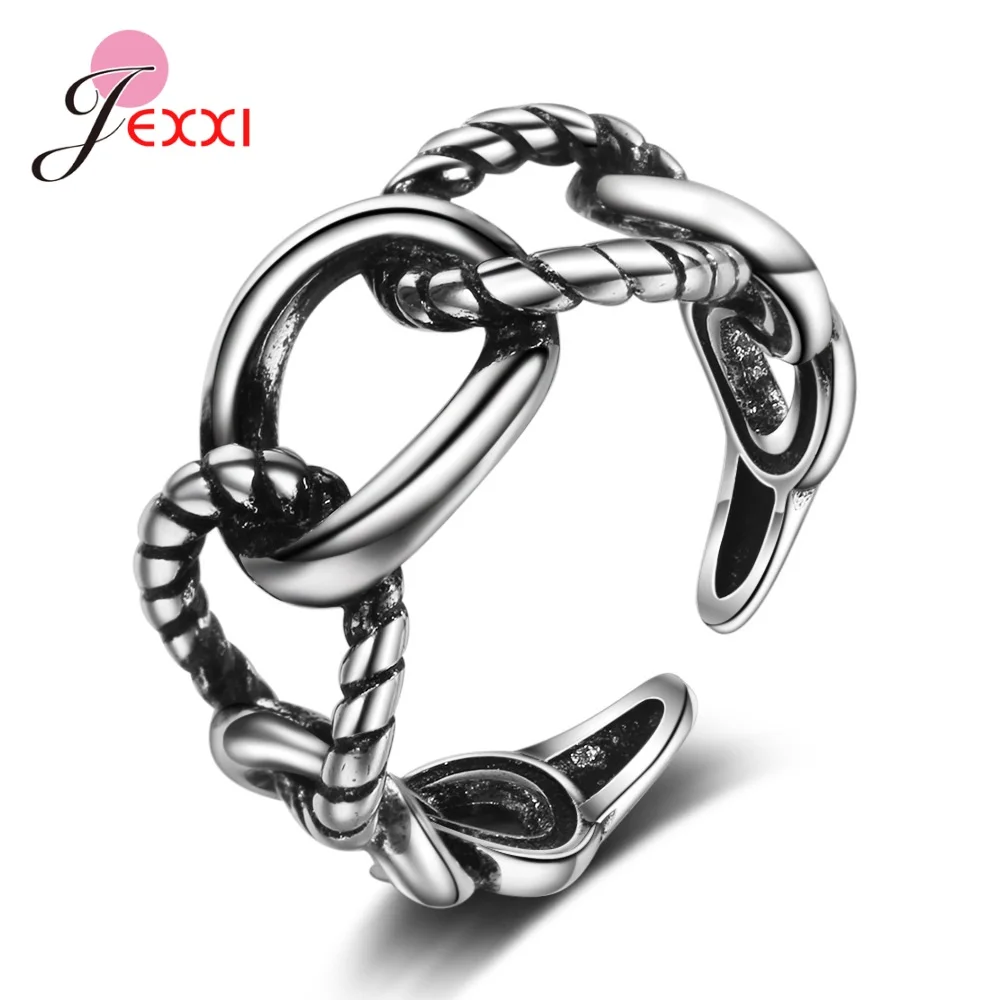

New Vintage Style Women Lady 925 Sterling Silver Retro Openning Finger Rings Fashion Adjustable Rings Wholesale