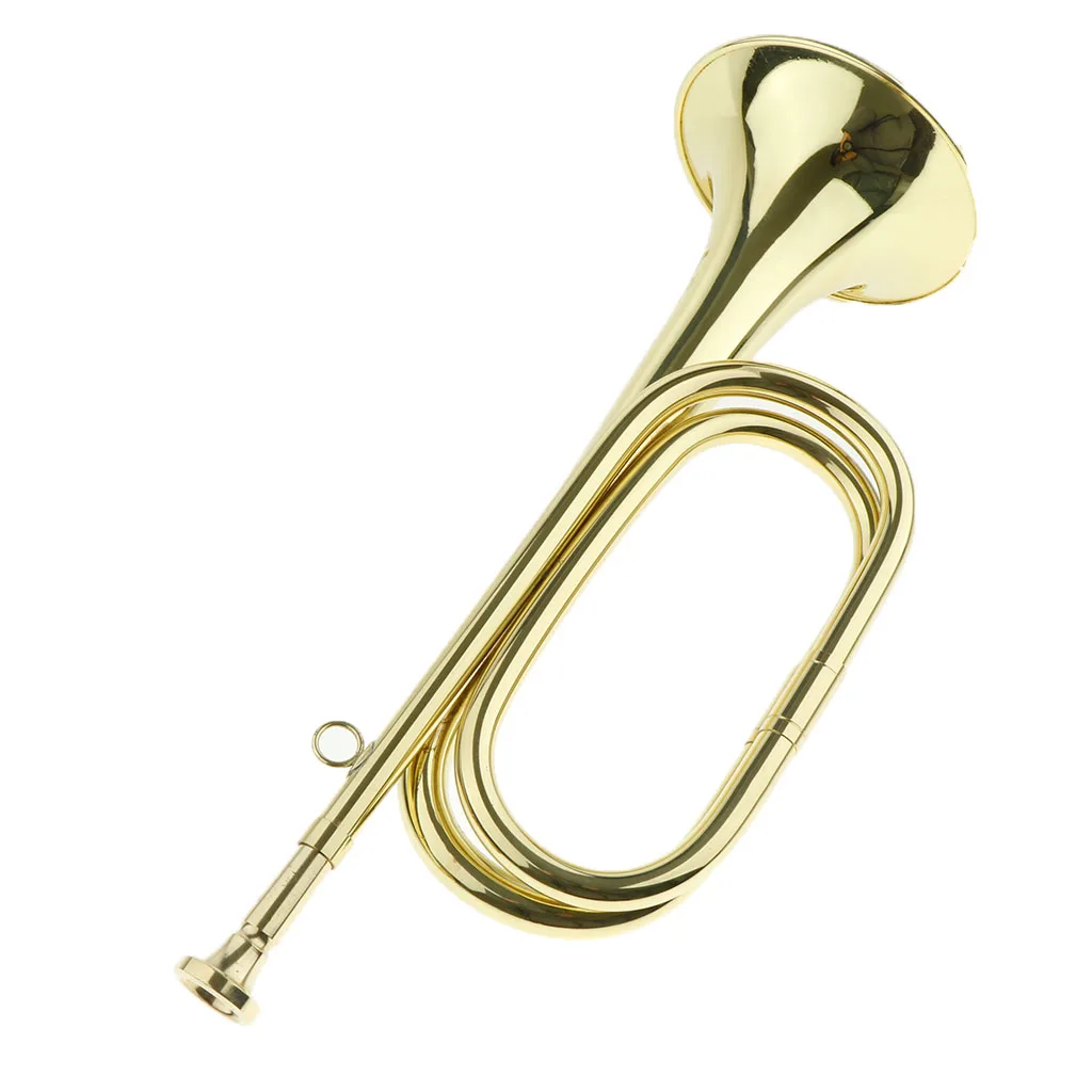

Brass Cavalry Trumpet Bugle for Scouting Marching Band, Golden