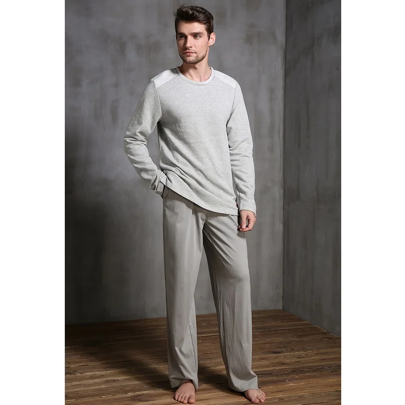 plus size long sleeve pants pajamas set men autumn winter homewear cotton pijama hombre sleepwear male pyjamas