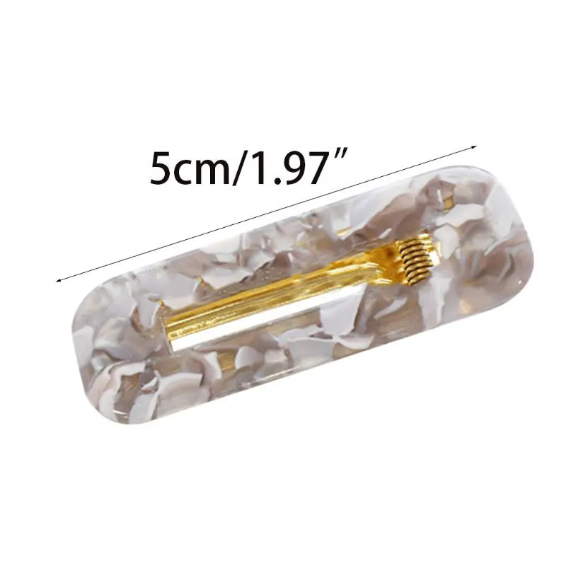 Боковая заколка для волос с мраморной текстурой и леопардовым принтом в японском