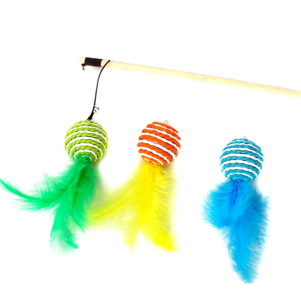 

Legendog 1pcs Cat Toy Cat Wand Refill Toy Funny Interactive Feather Kitten Catnip Toy Cat Chewing Toys for Cats Random color