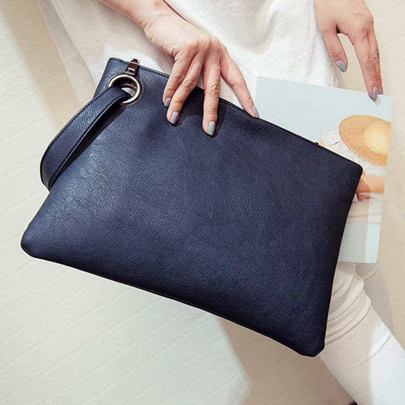 Модный однотонный женский клатч кожаная женская сумка конверт вечерняя женские