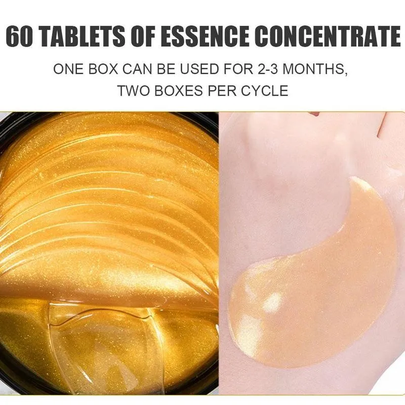 

60pcs Golden Collagen Eye Mask Moisturizing Dark Circle Removal Face Skin Care Anti-wrinkles Reduce Fine Lines Eye Care