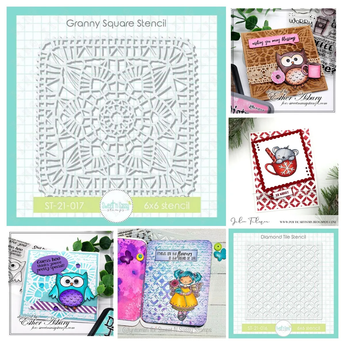 

New Granny Square Diamond Tile Layering Stencils Reusable Crafts Template Kids Fun Diy Drawing Scrapbooking Coloring Folders