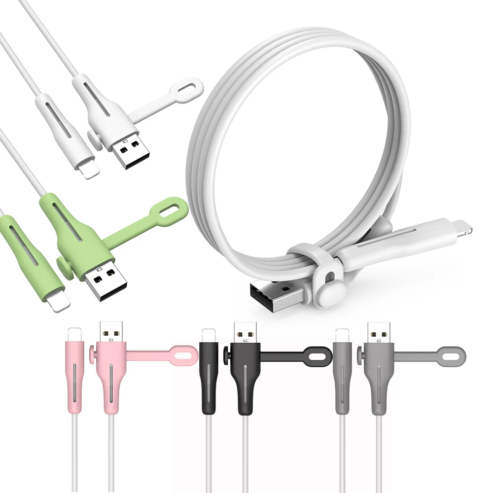 

2021 New Cable Protector Soft Silicone Cover For Apple IPhone USB Charger Cable Protector Saver Wire Winder Practical Accessorie