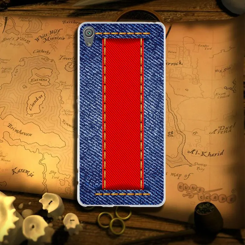 Мягкие чехлы для телефонов Sony Xperia M5, E3, E5, M2, M4, T3, XA, XA1, XZ Premium Z, Z1, Z2, Z3, Z4, Z5, компактные джинсы в ковбойском стиле (art.: 3a35b14df02) - 3a35b14df02