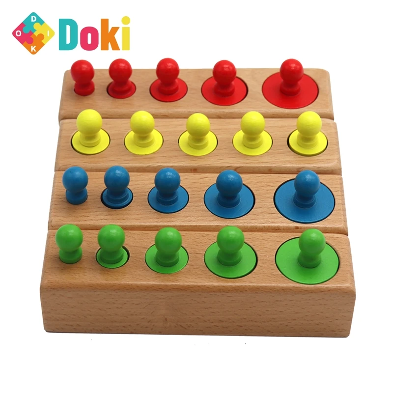 

Пазлы Doki Монтессори в форме цилиндра, детская игрушка для практики и дошкольного обучения, деревянные игрушки для детей