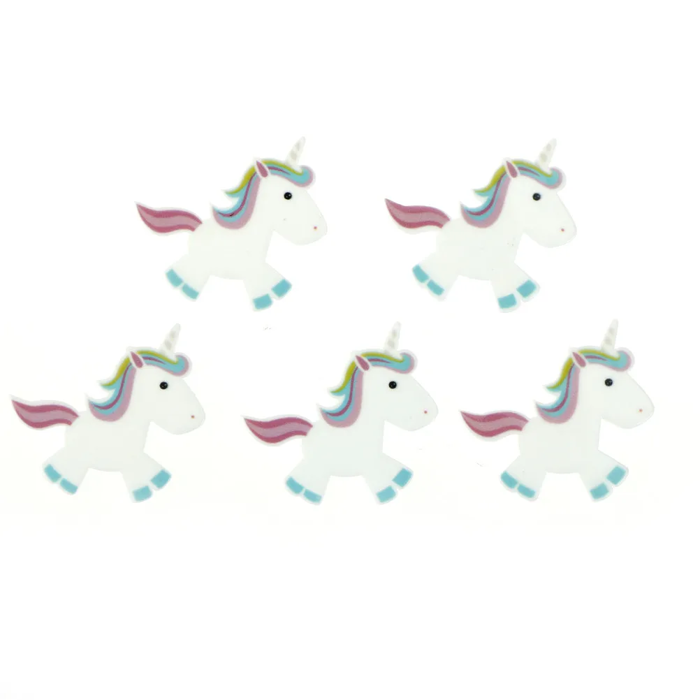 

Lovely Resin 3D Colorful Unicorn Flat Back Cabochon Figurine Stone Appliques 5pcs DIY Wedding Scrapbook Craft
