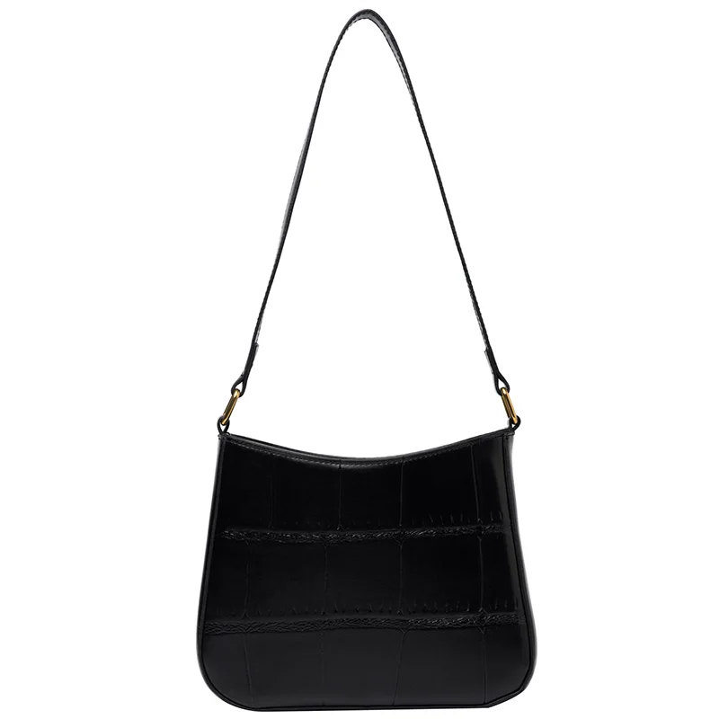 

Simple Small Stone Pattern PU Leather Luxury Branded Handbags and Purses 2020 Winter Women's Fashion Designer Shoulder Bag