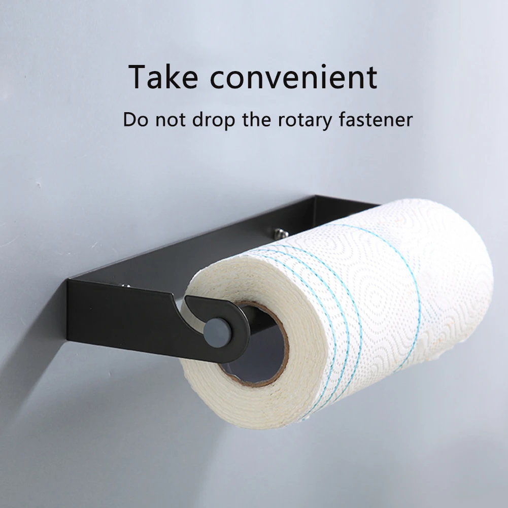 

Towel Hanging Kitchen Bathroom Roll Paper Holder Storage Rack Stainless Steel Wall Mounted Cabinet Home Toilet Detachable