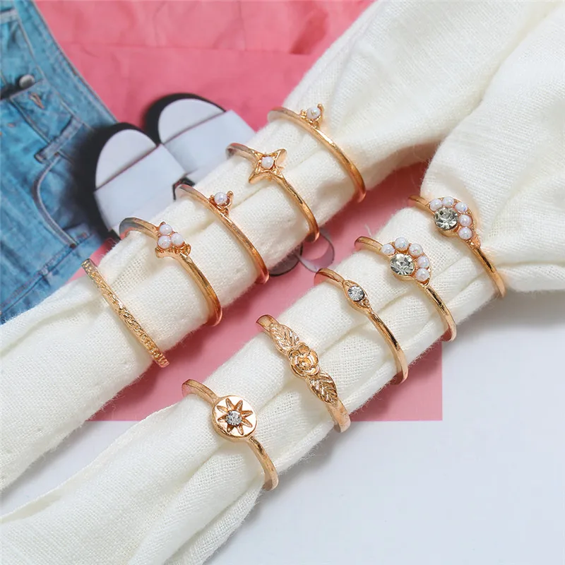 Женский комплект колец ADOLPH кольцо на палец в богемном стиле со звездой