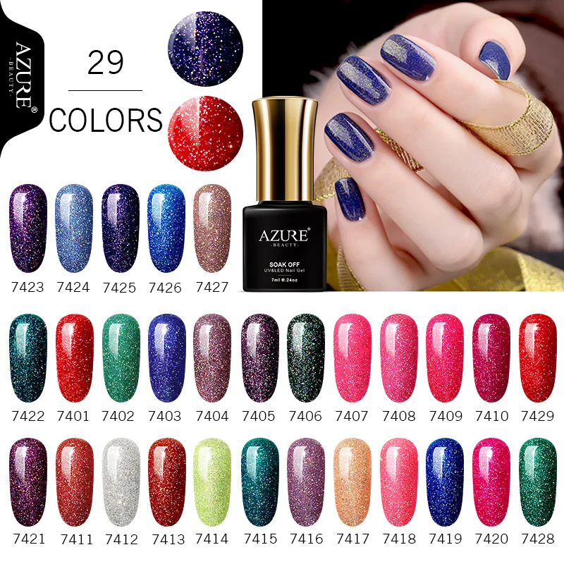 Гель лак для ногтей AZURE BEAUTY 1 шт. 7 мл гелевая краска отмачиваемый неоновый