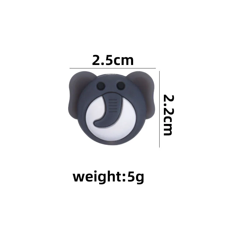 Kissteether-Cuentas de dentici&oacute;n de elefante sin BPA para beb&eacute;, accesorios de juguete para mordedor de grado alimenticio, 5 uds.-5
