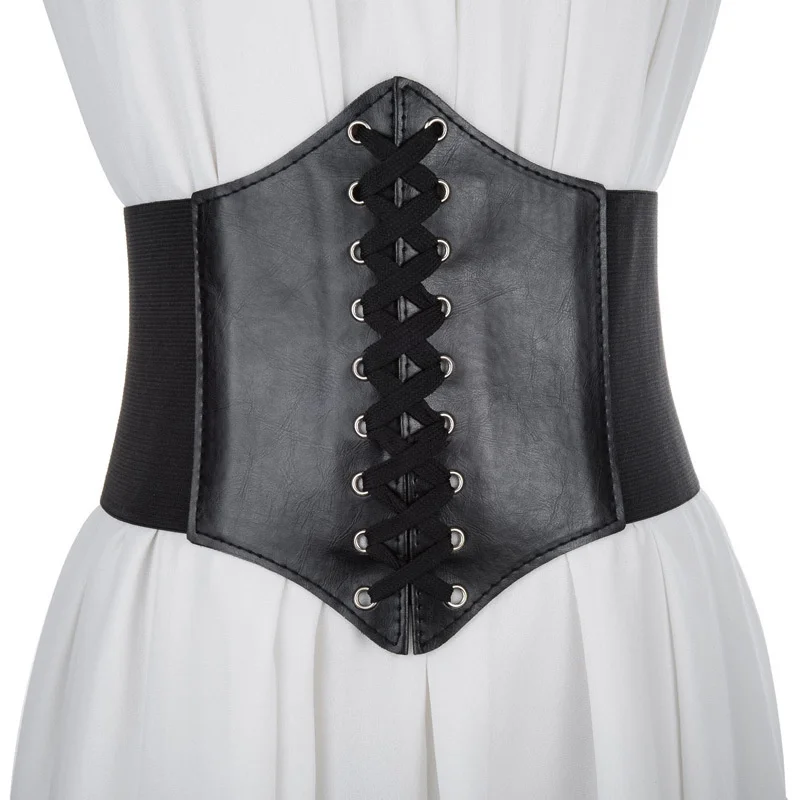 

2021 Corset Wide Pu Leather Slimming Body Belts for Women Elastic High Waist Belts Cinto Sobretudo Feminin Ceinture Femme Fajas