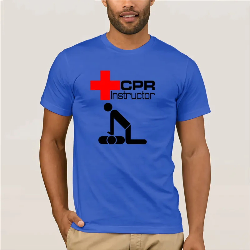Новая модная трендовая мужская рубашка CPR Первая помощь AED инструктор тренер 100%
