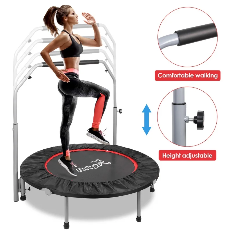 

38" /40" Foldable Mini Trampoline, Fitness Trampoline With Safety Pad Stable & Quiet Exercise Rebounder For Kids Adults
