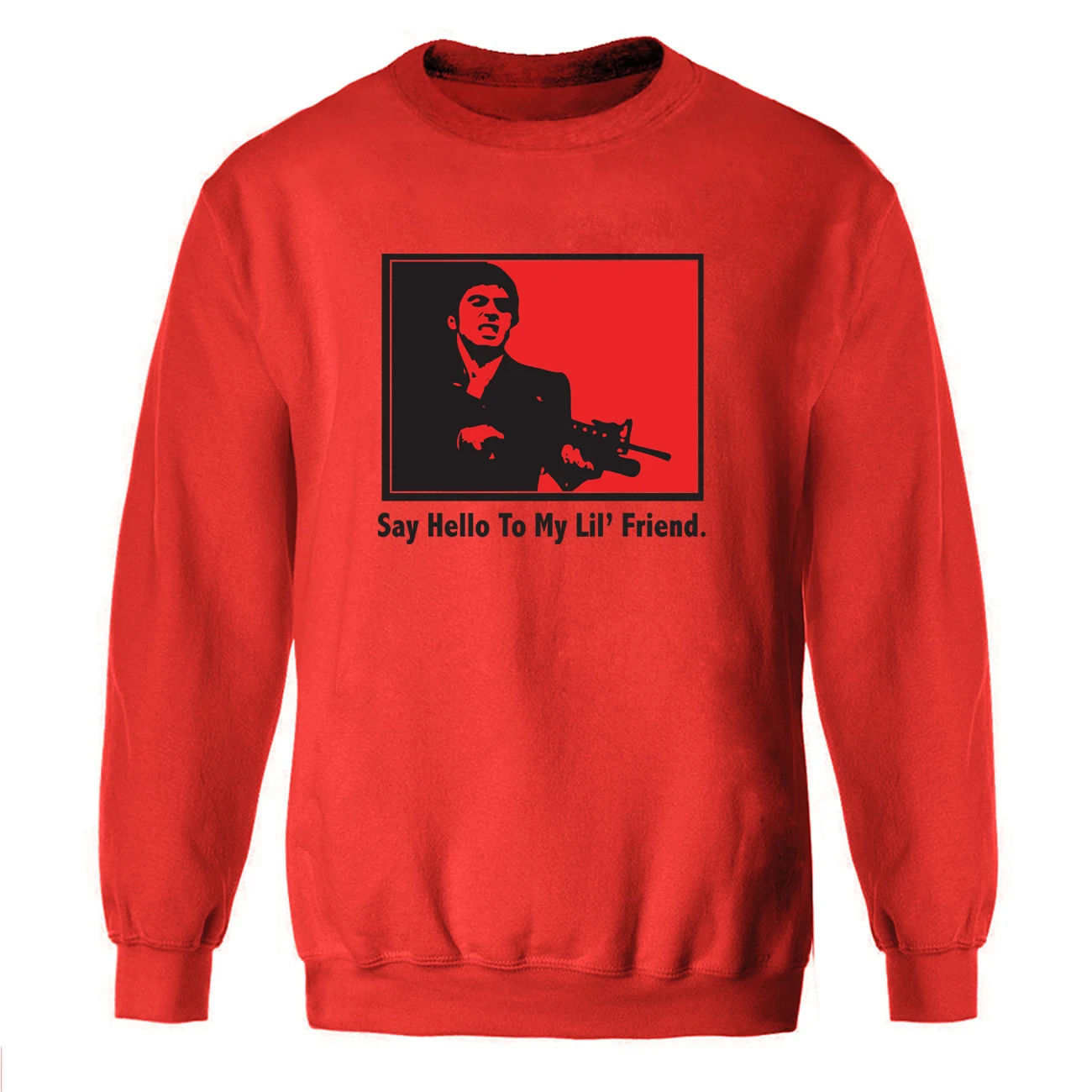 SCARFACE Привет мой lil друг толстовки фильм с круглым вырезом толстовка зима-осень флис теплая спортивная одежда - Цвет: Red 6
