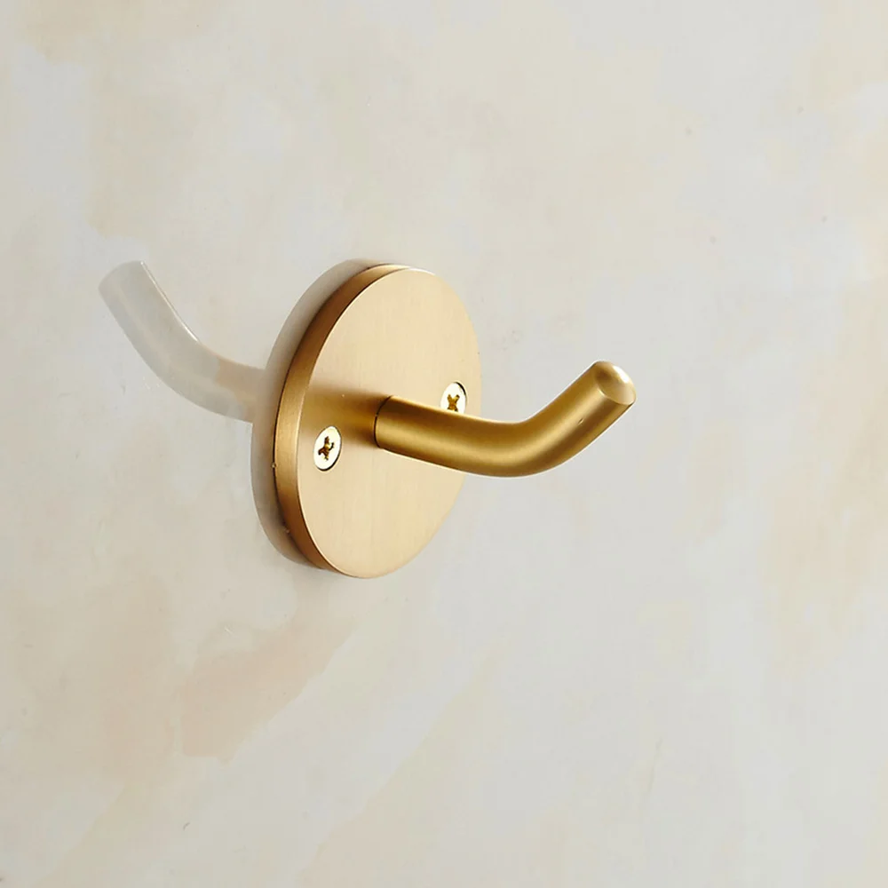 

Brass Brushed Hooks Simple Coat Hangers Wall Hook for Bathroom Bedroom Kitchen