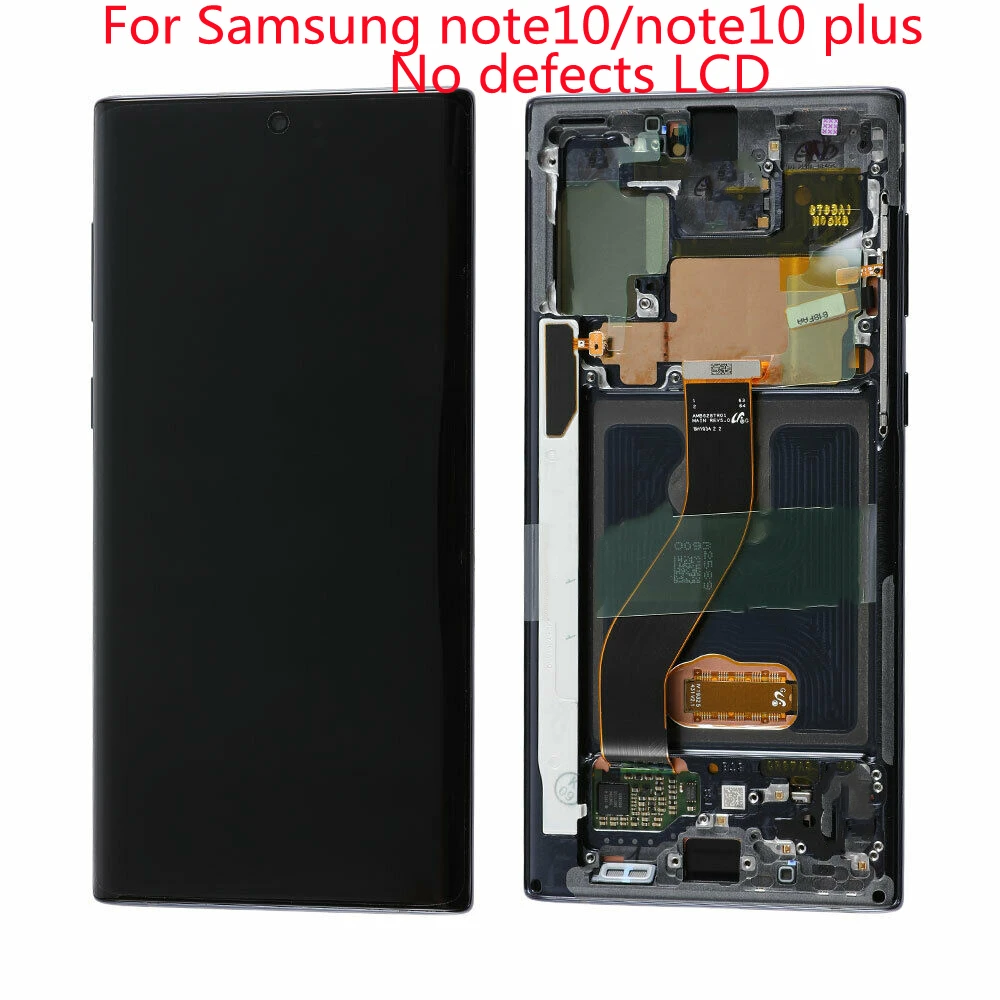 Pantalla t&aacute;ctil AAA para Samsung note 10, N970, note10 Plus, N975, ensamblaje Original Super AMOLED, con marco-0