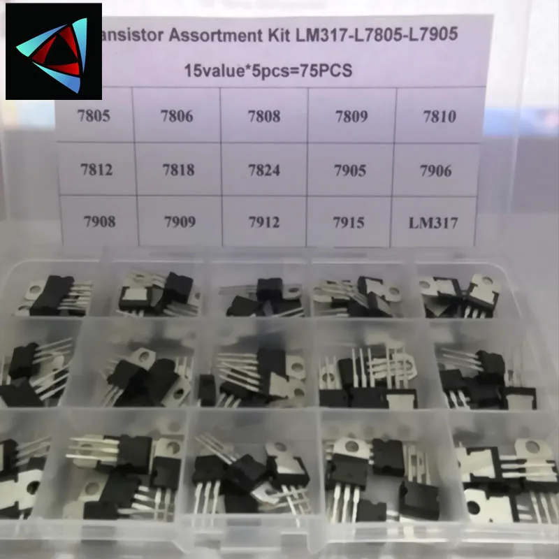 LM317T L7805 L7806 L7808 L7809 L7810 L7812 L7815 L7909 L7915 транзисторный Набор 15 значений * 5 шт. 75