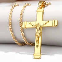 new fashion inlay accessories hot selling jewelry high quality electroplated jesus cross hiphop necklace
