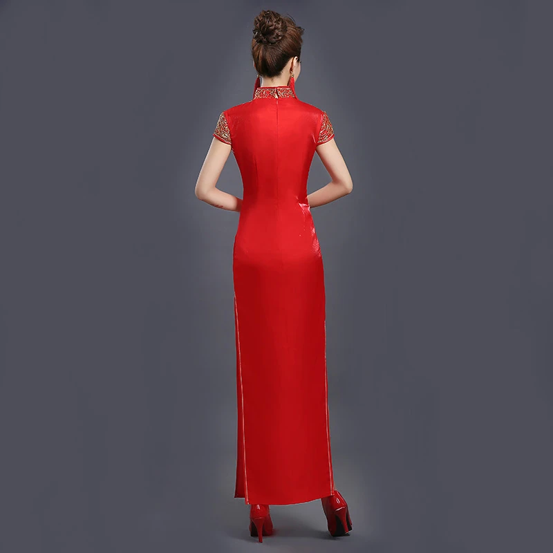 Вечернее платье в стиле ретро женское длинное винтажное свадебное китайском