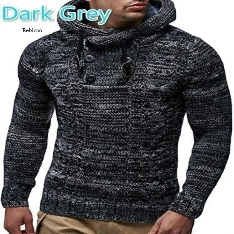 New Men's Hoodie 2021 Winter Men Warm Hooded Knitted Fashion Pullovers Sweatshirt Male Casual Brand Clothing