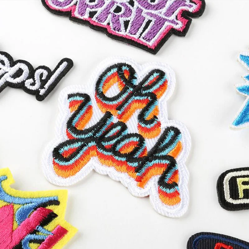 Cute Heart Words Patch Embroidery Patches For Clothing Embroidered Applique Iron On DIY Badge Sew Clothes Sticker | Дом и сад
