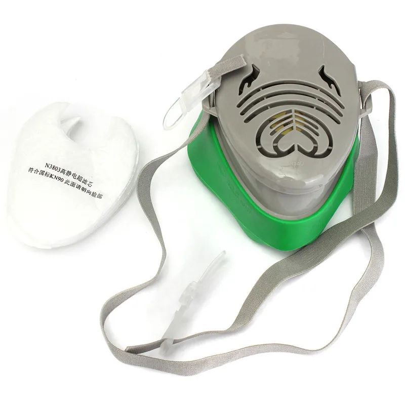 

Mouth Half Face Mask Respirator Valve with Filters Washable Silicon Material Protective Paint Spray Industrial Light Dust Masks