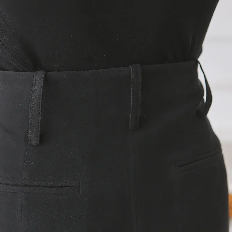 VOA классические матовые черные с высокой талией плюс размер шелковые брюки для