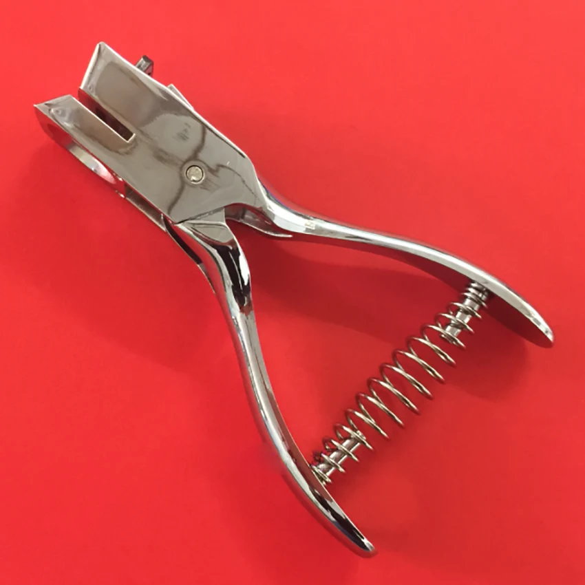 Одинарный Дырокол 3*15 мм Овальный дырокол ручной металлический с пружиной для