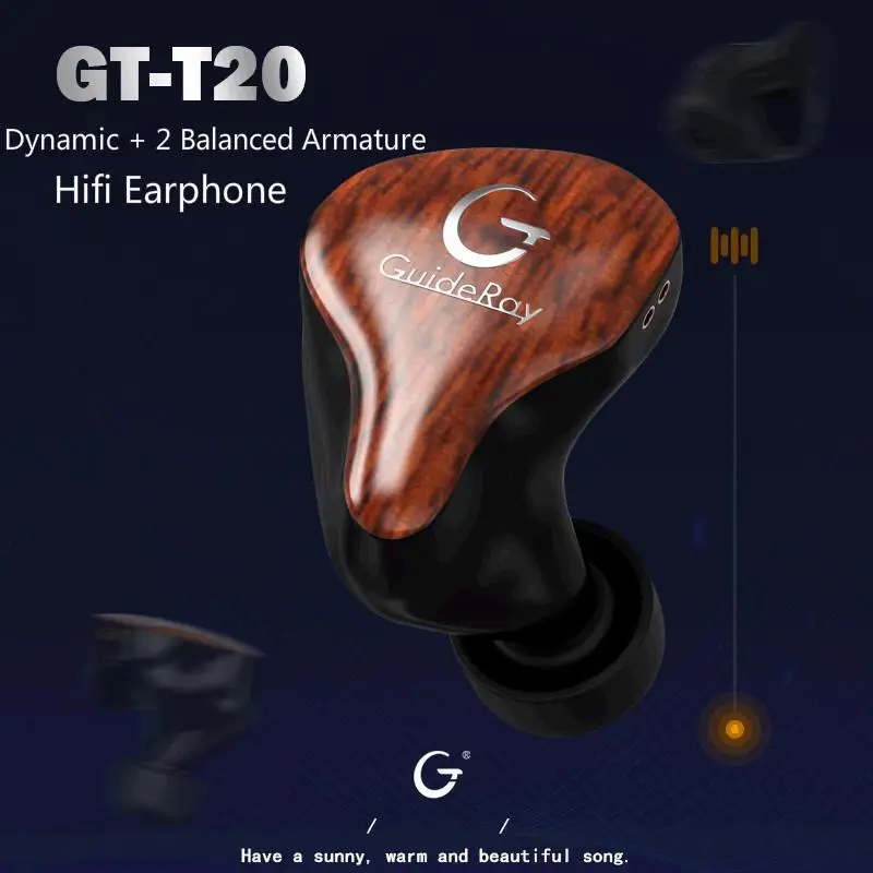 GuideRay GR T20 Dynami 2 сбалансированная арматура DD + 2BA гибридные басы Hifi музыкальный