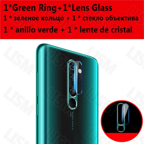 Green Ring Glass Для задней камеры Xiao mi 9 mi 9 SE Red mi Note 8/7/Pro Алюминиевый чехол с металлическим кольцом для защиты экрана или с задней стеклянной пленкой для объектива - Цвет: Green Ring Glass