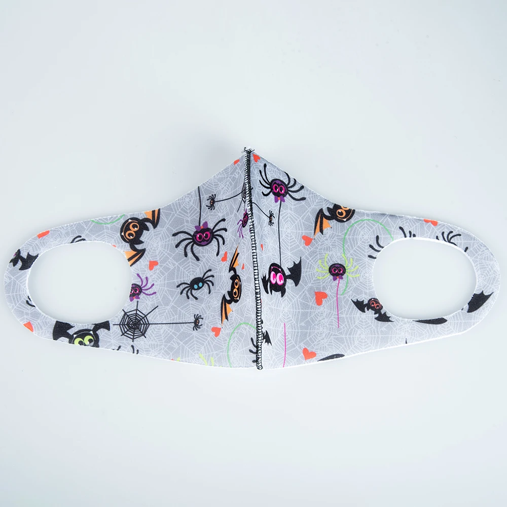 

50pcs/lot Adults Pumpkin Printed Mask Reusable Ice Silk Halloween Mask Washable Fashion Face Mask Woman Man Party Masks