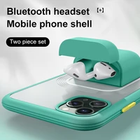 bluetooth wireless earphone touch control hifi stereo headset magnetic absorption phone case for iphone 11 pro max xs x xr cover