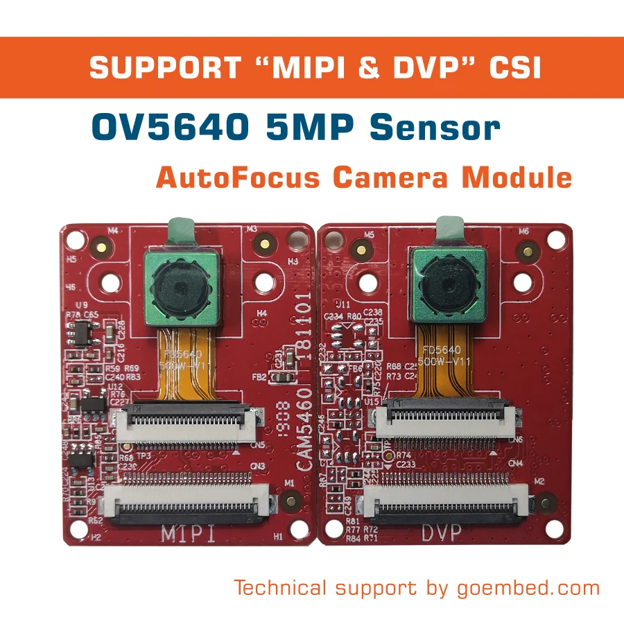 Модуль камеры с автофокусом OV5640 5 МП MIPI CSI и DVP поддержка NXP imx6 Linux/Android драйвер двумя