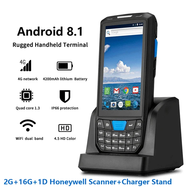 1D Howneywell cradle IssyzonePOS портативный КПК Android 8,1 прочный pos-терминал 1D 2D сканер штрих-кода Wi-Fi 4G Bluetooth gps PDA считыватель штрих-кодов - Цвет: 1D Howneywell cradle