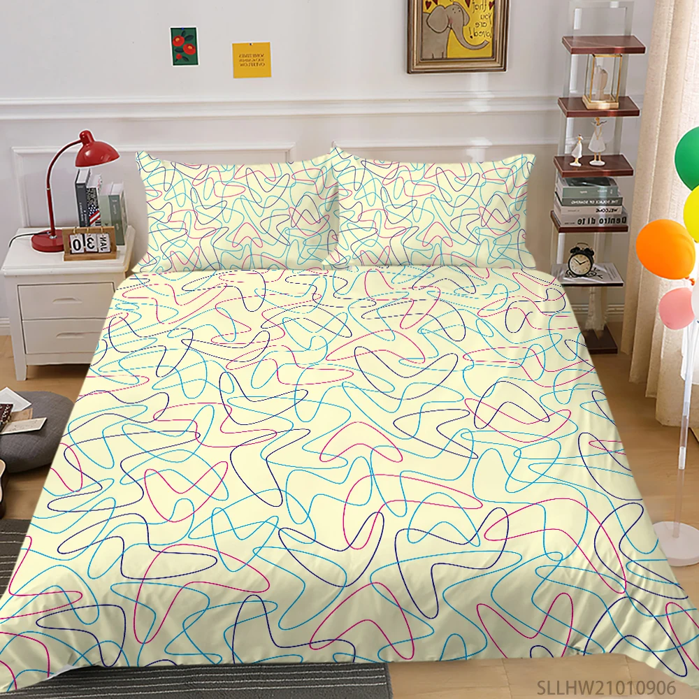 

3D Bedding Set Queen Size Cartoon Pattern Print Duvet Cover Set 2/3 Pcs Highend Bedclothes Room Decoration