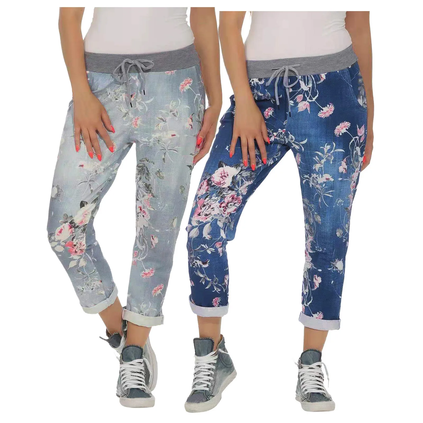 

Pants Female Women's Jeans Women Fashion Floral Stretch Casual Pants Trousers Bottoms 2021 Stright Trousers Drop Shipping