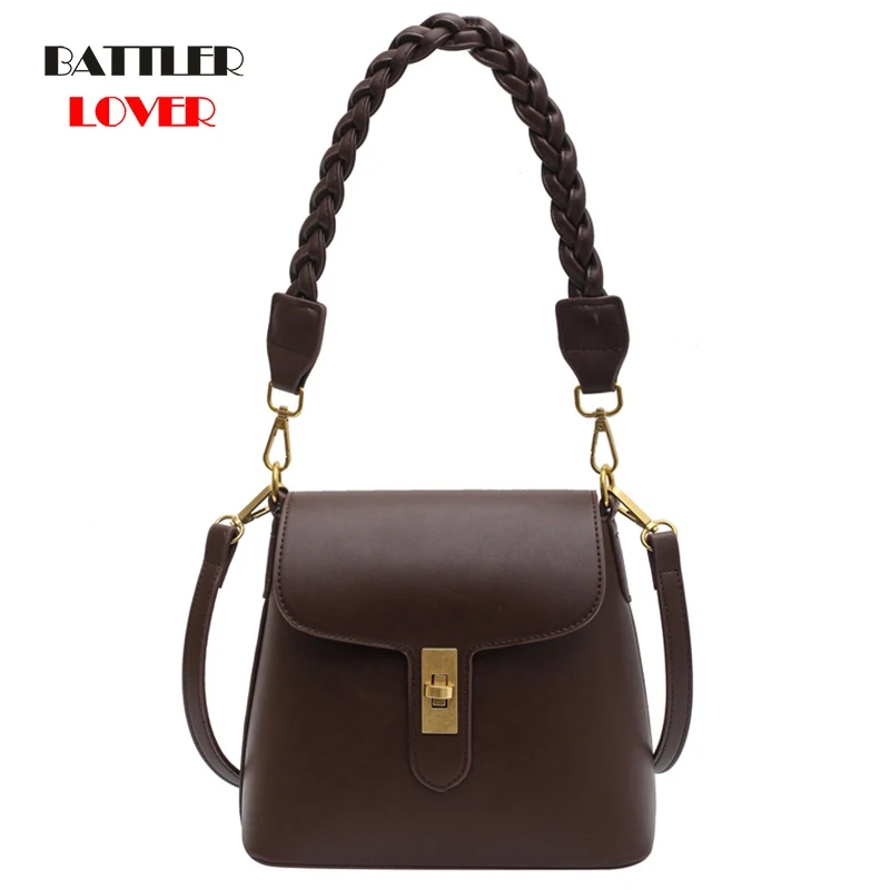 

Weave Shoulder Strap Armpit Bag 2021 Women New High Quality Leather Designer Handbag Capacity Ladies Shoulder Messenger Bag