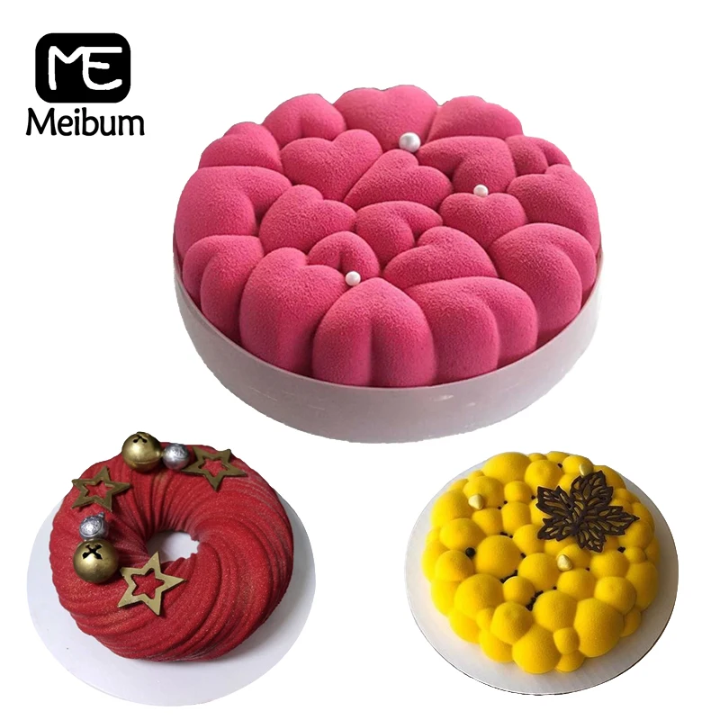 

Meibum 3 Types Cake Decorating Tools Silicone Baking Mold Mousse Pastry Pan Party Dessert Mould Bakeware Set Kitchen Accessories