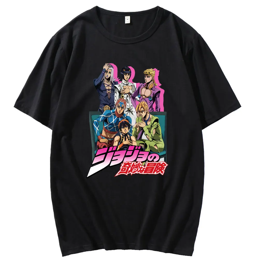 

Классический Топ с коротким рукавом для мужчин и женщин, аниме невероятные приключения Джоджо, корейская мода, повседневная Винтажная Футб...