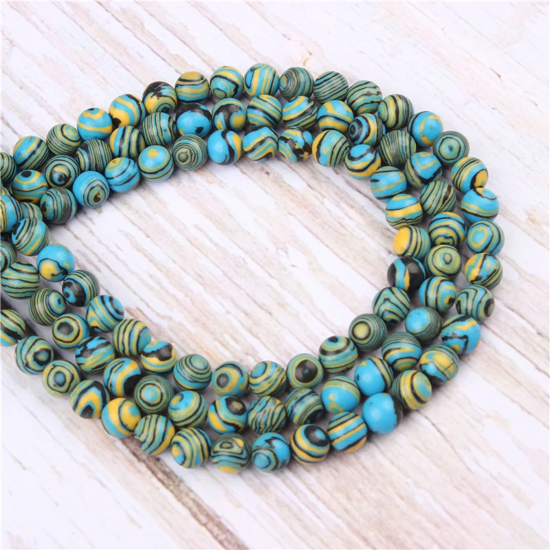 

Wholesale Blue Malachite Natural Stone Beads Round Beads Loose Beads For Making Diy Bracelet Necklace 4/6/8/10/12MM