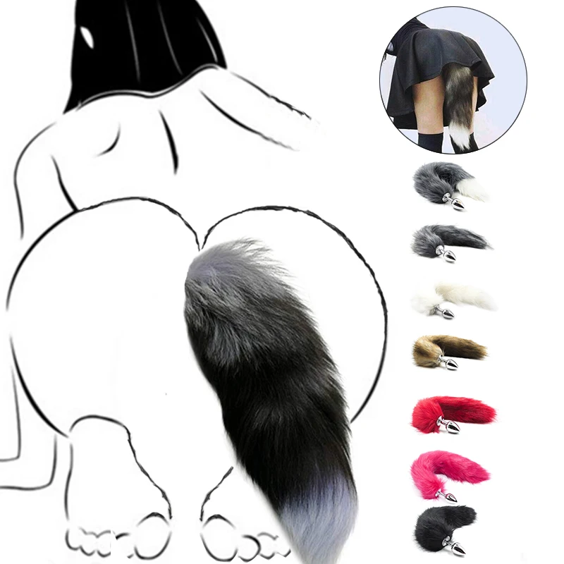 Женское сексуальное нижнее белье порно Babydoll лисий хвост Анальная пробка тело