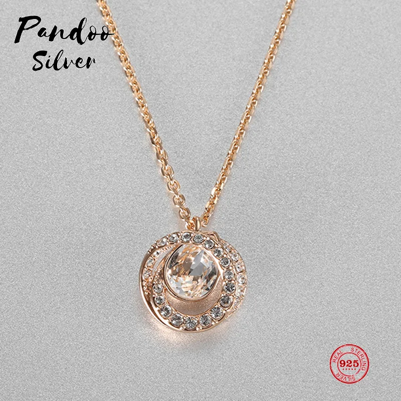 PANDOO модный Шарм чистое серебро 925 пробы Оригинал 1:1 копия любовь простая короткая