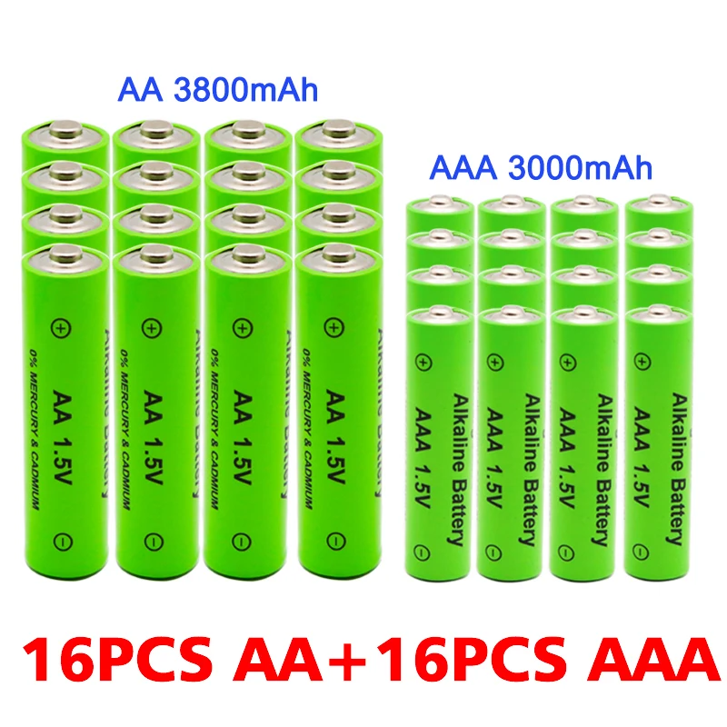 

AAA + AA Rechargeable AA 1.5V 3800mAh / 1.5V AAA 3000mah Alkaline Battery Flashlight Toys Watch MP3 Player Replace Ni-Mh Battery