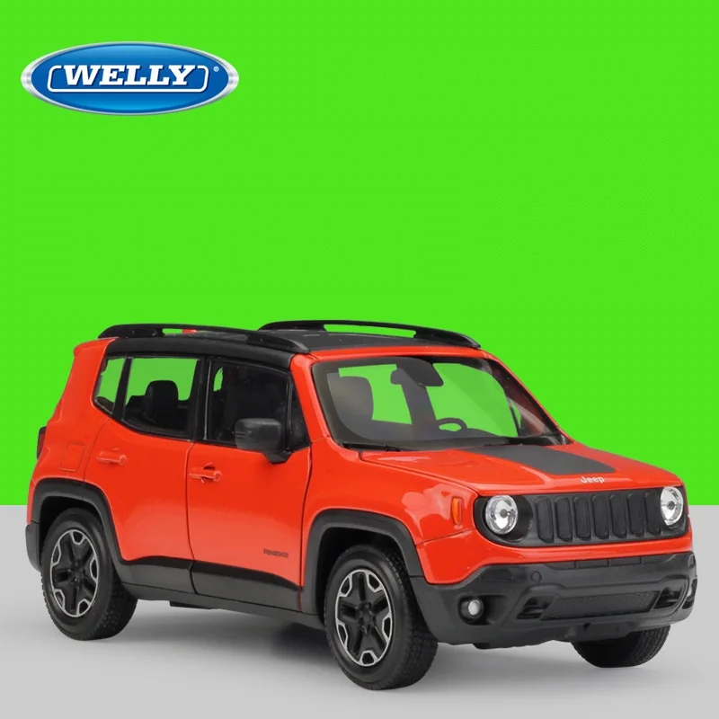 Welly 1:24 отлитый под давлением Ренегат Trailhawk белый желтый красный внедорожник