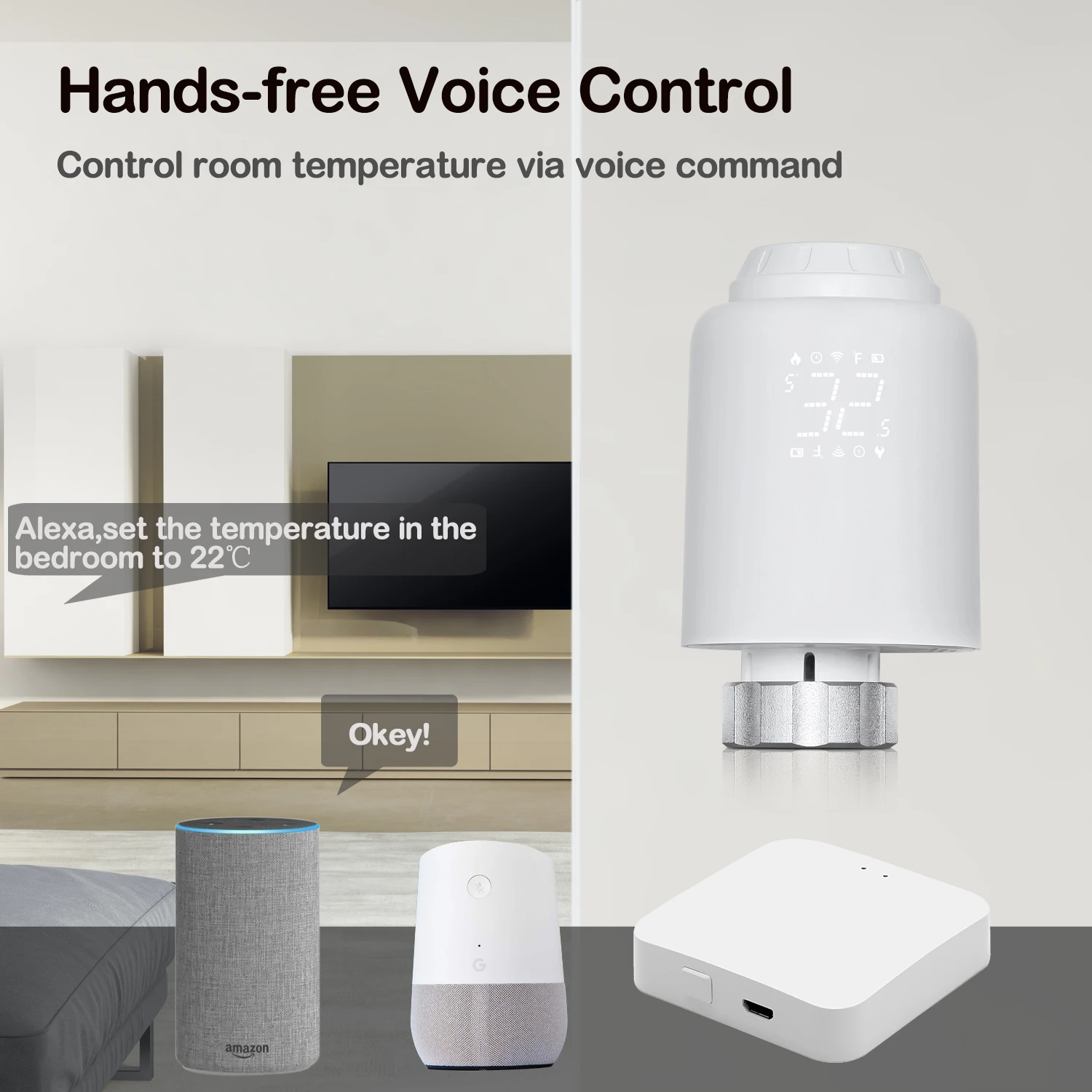 Термостатический клапан радиатора Tuya Smart ZigBee программируемый привод с