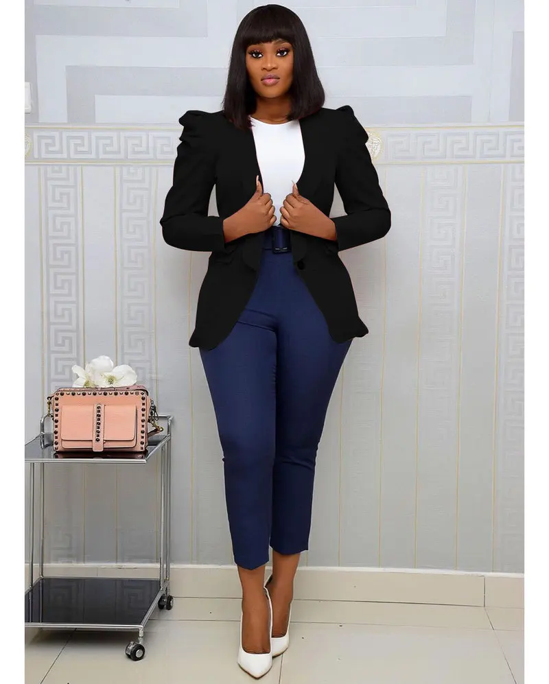Women Solid Colors Single Button Office Blazer Elegant Long Sleeve Commute Business Suit 2023 Sprinig Autumn New Fashion Blazers